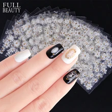 Полный Красота 30 шт./компл. 3D рельефный рисунок Стикеры 3D советы белого цвета и с принтом «Цветущий DIY клейкая наклейка для ногтей художественные талисманы CHXF699-722