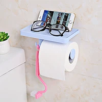 

Bathroom magic no mark storage rack with hook, roll paper shelf 18.4*10*7.5cm