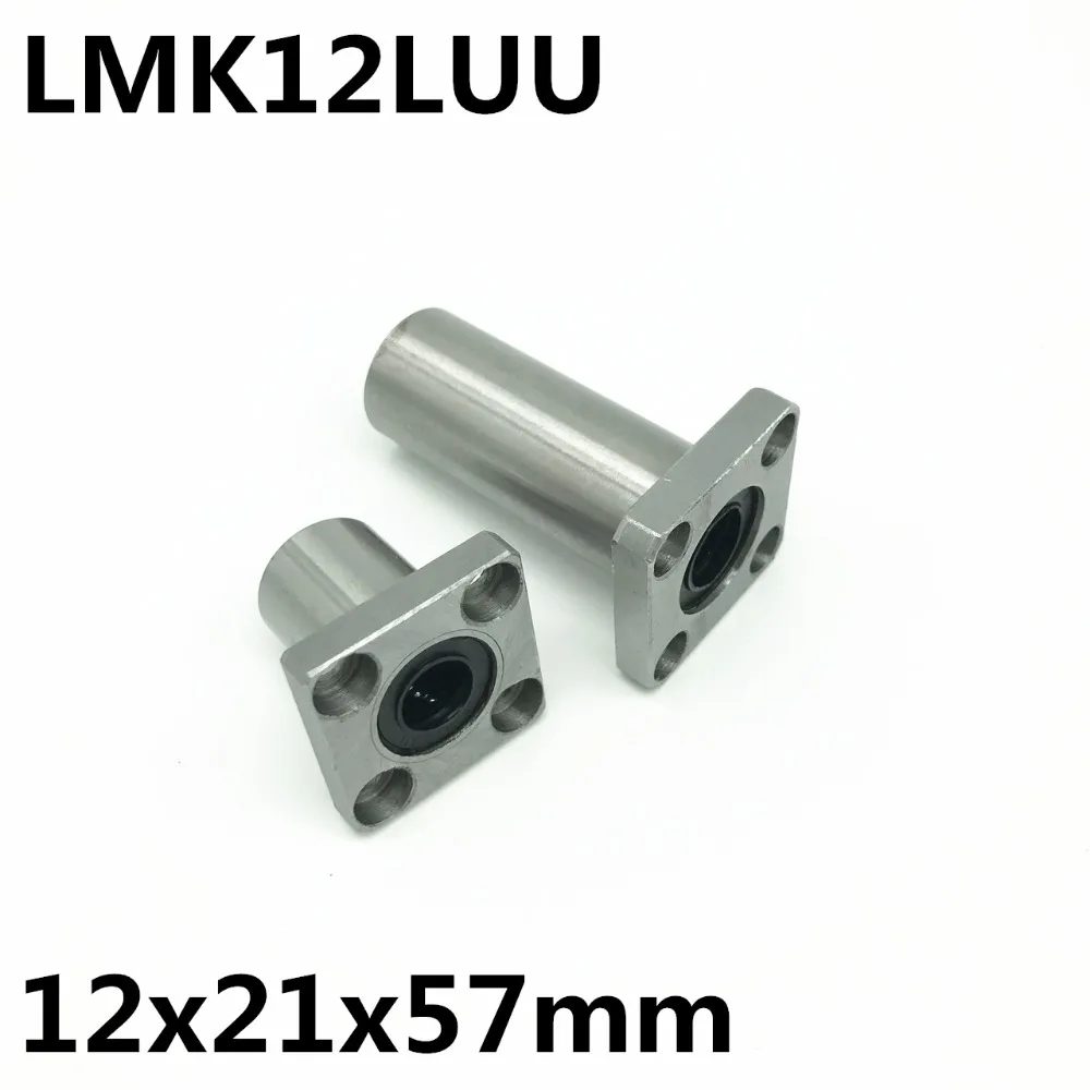 2pcs LMK12LUU for 12mm shaft linear bearing square flange ball bearing