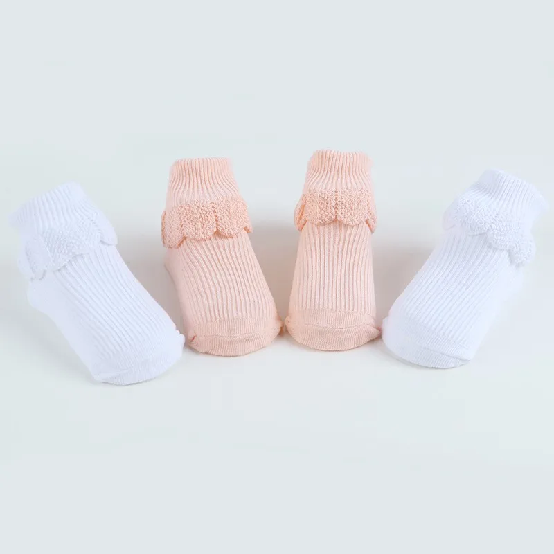 

2018 New Spring And Autumn Baby Pattern Lace Solid Color Comfortable Cotton Anti-Skid Stripe Socks 0~3Years Old G9