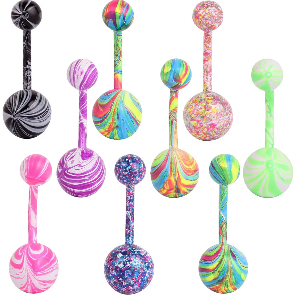 

10Pc 3D Printing Sexy Navel Piercing 14G Belly Button Rings Ombligo Body Jewelry Pircing Umbigo Percing Body Jewelry Pirsing
