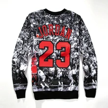 2016 Spring/Autumn Men 3D Pullover Hoodie Print Jordan Dunk HipHop Sweatshirt Cool Long Sleeve Crew Neck Casual Sweatshirt S-4XL
