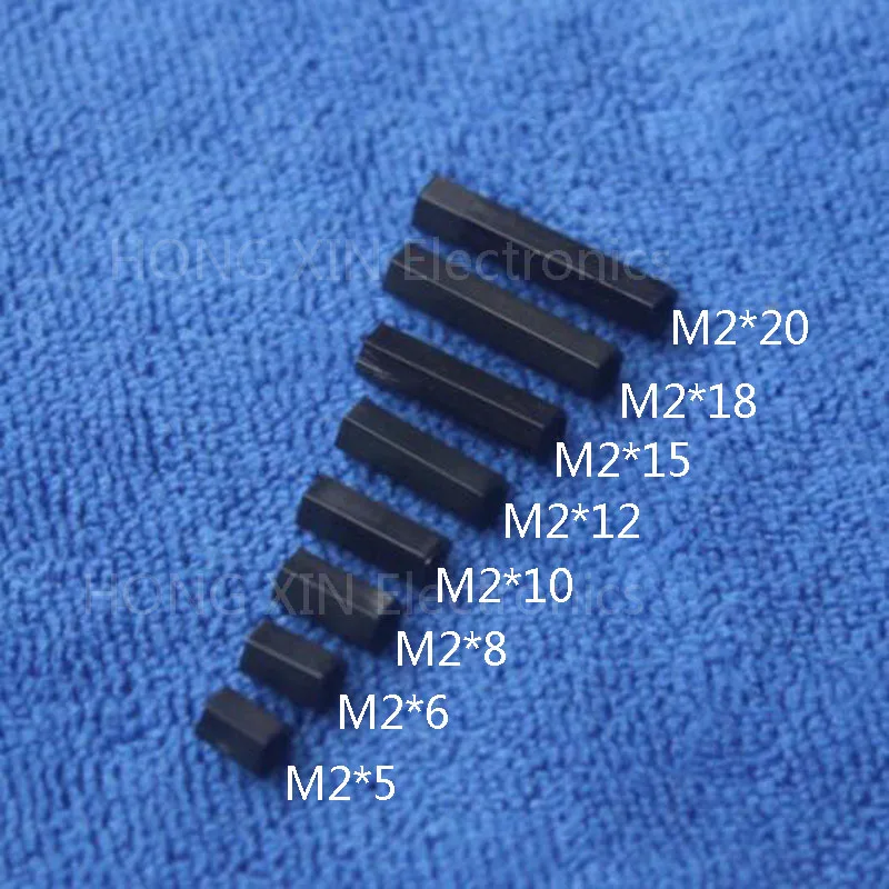 

M2*5/6/8/10/12/15/18/20 1pcs Black nylon Standoff Spacer Standard M2 Female-Female Standoff Kit Repair Plastic Accessories