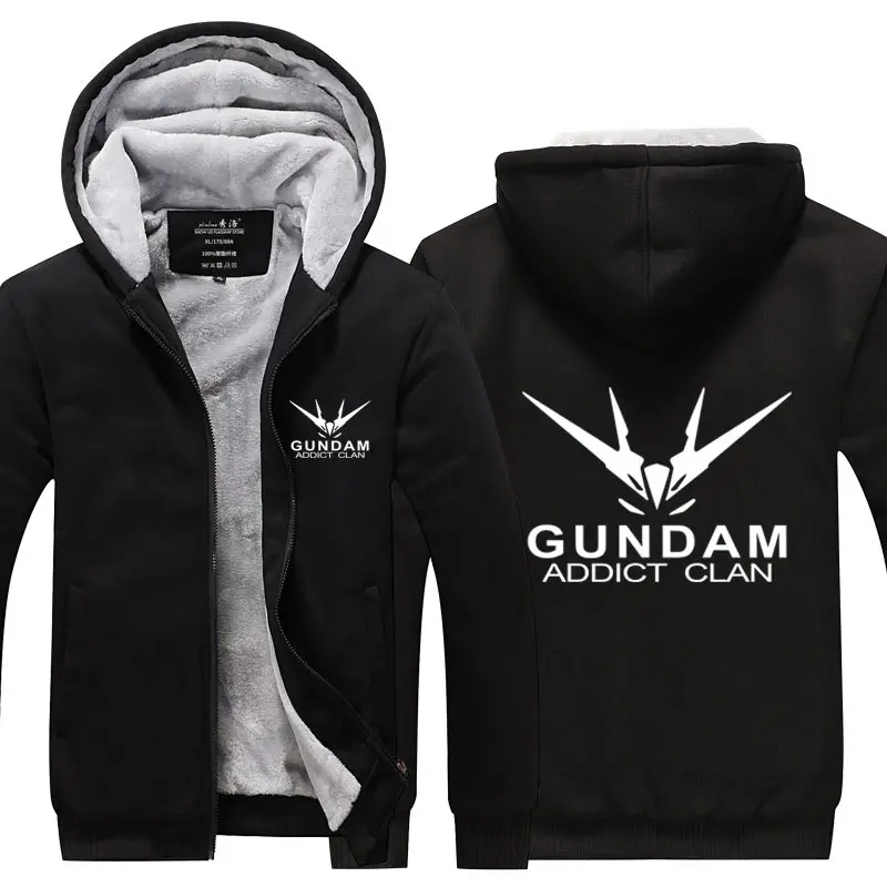 Fans Wear Unisex Winter Gundam Seed Printed Hoodie with Pocket At Night Casual Coat Movie Cosplay Costume Hoodies