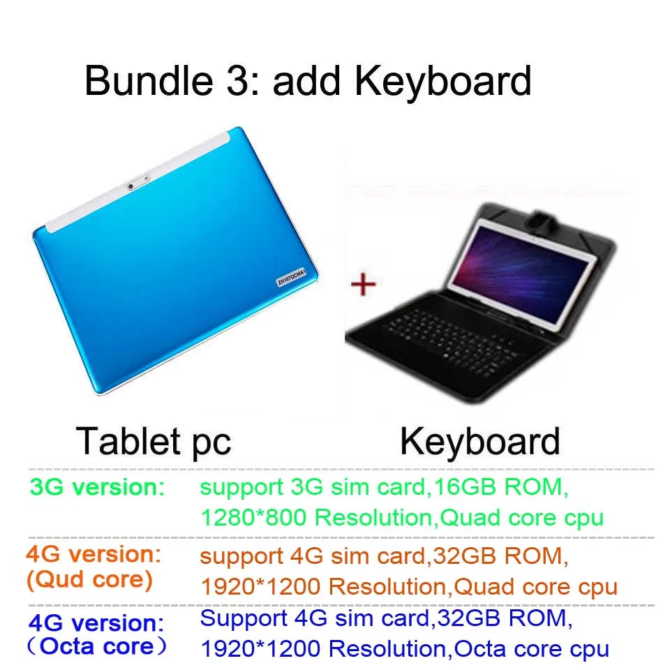 4G Телефонный звонок планшет 3g андроид 10,1 дюймов планшетный ПК 10 gps wifi bluetooth детский планшет android - Комплект: Add keyboard