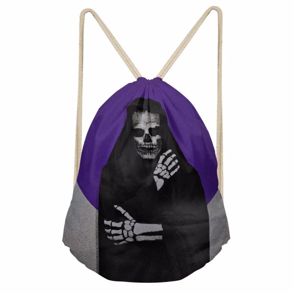 Noisydesigns 3D Tropical The Skull Man Printed Backpack Women Girls New Drawstring Bag Casual Travel Storage