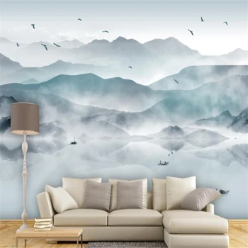 

beibehang Custom 3D Wallpaper Three-dimensional New Chinese Abstract Artistic Ink Landscape Painting Background Wallpaper Mural