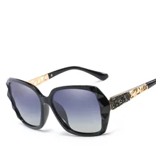 Женские поляризованные солнцезащитные очки УФ элегантные очки для вождения Hd Vision круглый кот с