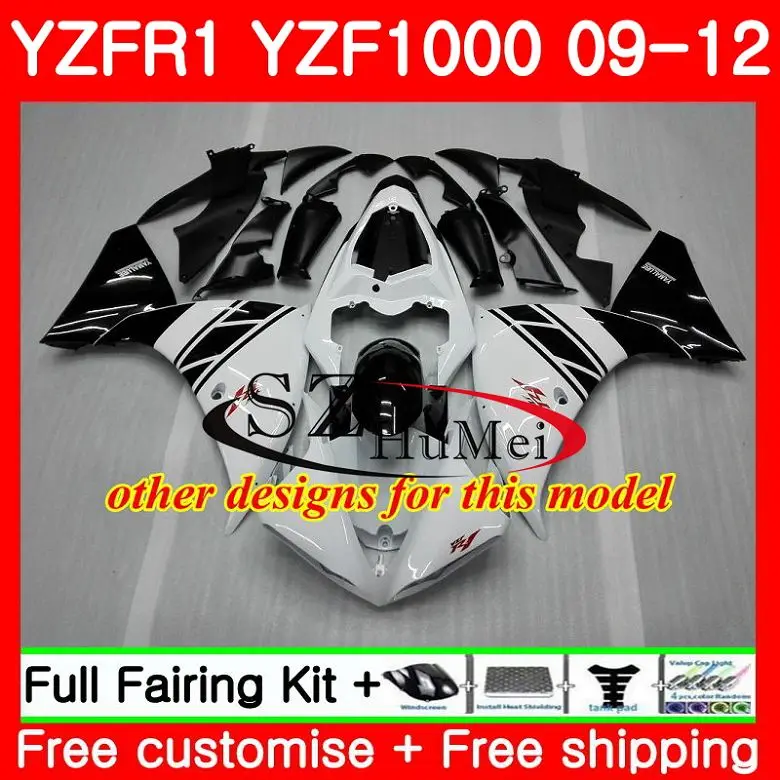 Комбинезоны для YAMAHA YZF1000 белого и синего цвета YZFR1 09, 10, 11, 12, YZF-1000 77SH18 YZF-R1 YZF 1000 R 1 YZF R1 2009 2010 2011 2012 обтекатели