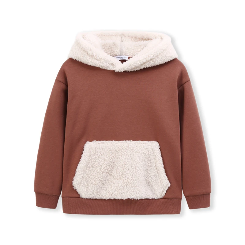 hoodie with fur hood and pocket