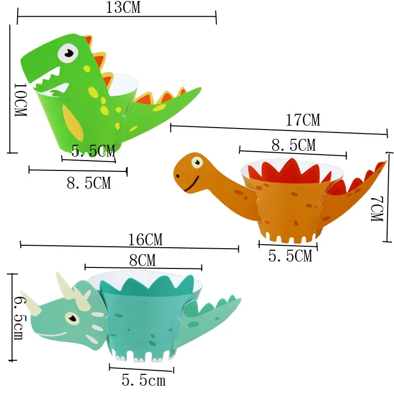 12 компл. Джунгли динозавр тема вечерние обертки для кексов Топпер для торта детский душ Детский День Рождения Декор для торта чашка для торта