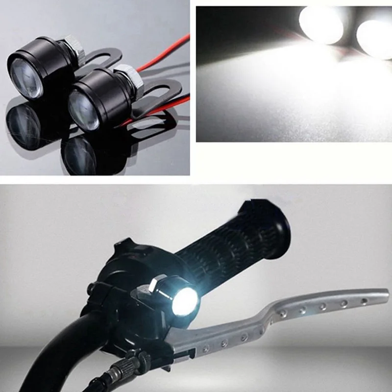 

2Pcs Set 12V Motorcycle White LED Spotlight Headlight Driving Light Fog Lamp