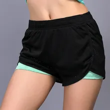 Шорты для бега для женщины 2 в 1 быстросохнущие колготки для бега короткие спортивные шорты для йоги тренировки фитнеса для бега спортивные шорты
