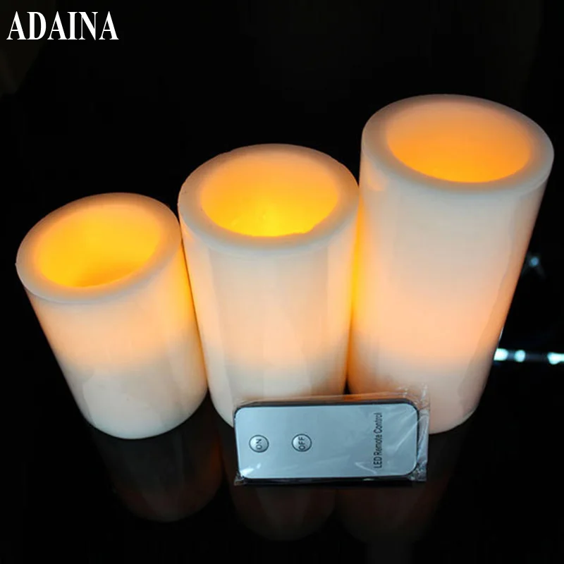 

3Pcs Flickering Flameless Realistic Remote Candles Electronic LED Candles Light for Wedding Party Home Indoor Decoration Gifts