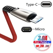 3A Тип C Micro USB Дата-кабель для быстрой зарядки для Samsung Galaxy S6 S7 край J3 J4 J7 A3 A5 A7 A8 S9 S9 S10 A80 A70 A50 A30 A20