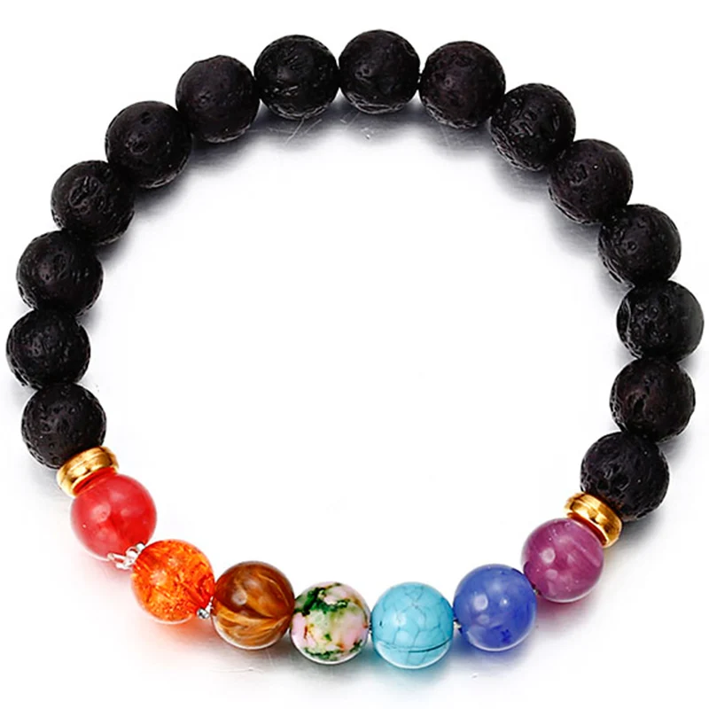 

Men and Women 7 Chakras Aromatherapy Essential Oil Diffuser Bracelet Braided Rope Natural Stone Yoga Beads Bracelet Bangle