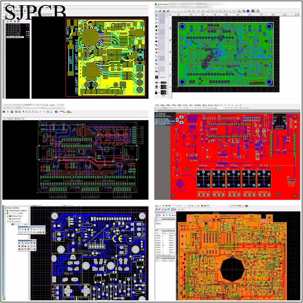 SJPCB Без припоя маска без шелкография пластина Pad открытие на всех медных специальных печатных плат дизайн