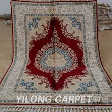 Yilong 5,6 'x8. 2' ручной персидский ковер красный ручной работы шелковый ковер турецкий дизайн(1836