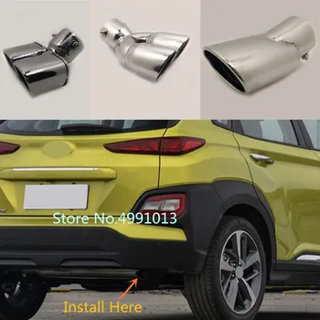 

For Hyundai Kona Encino Kauai 2017 2018 2019 car styling cover Stainless steel muffler pipe outlet dedicate exhaust tip tail