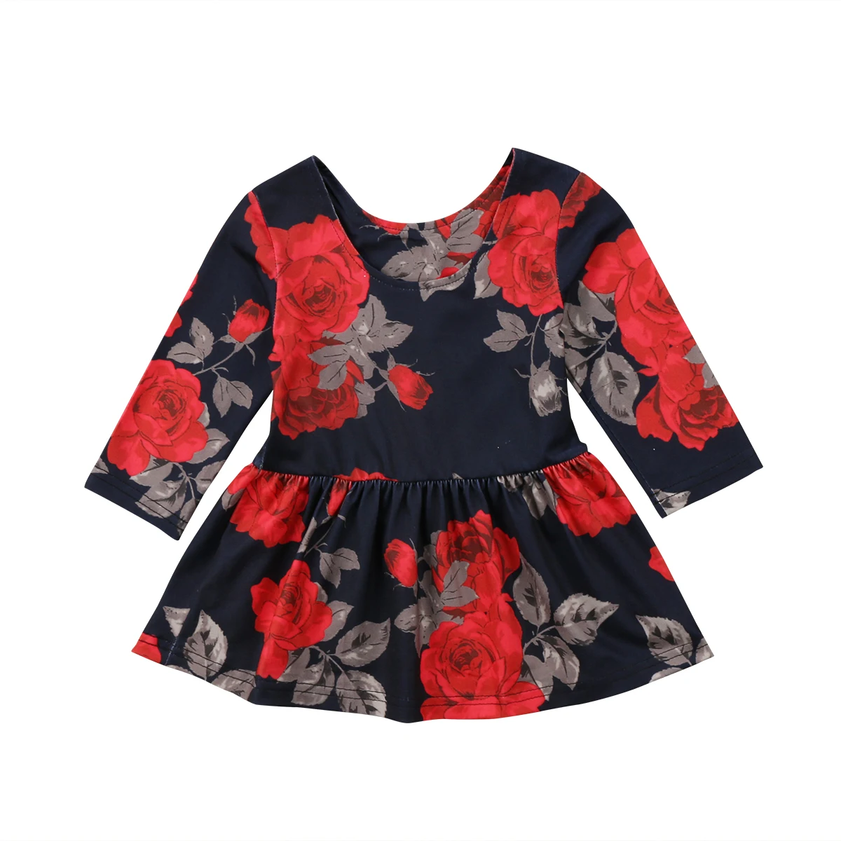 

Flower Kid Baby Girls Long Sleeve Party Pageant Prom Princess Dress Clothes New Girls Floral Dresses