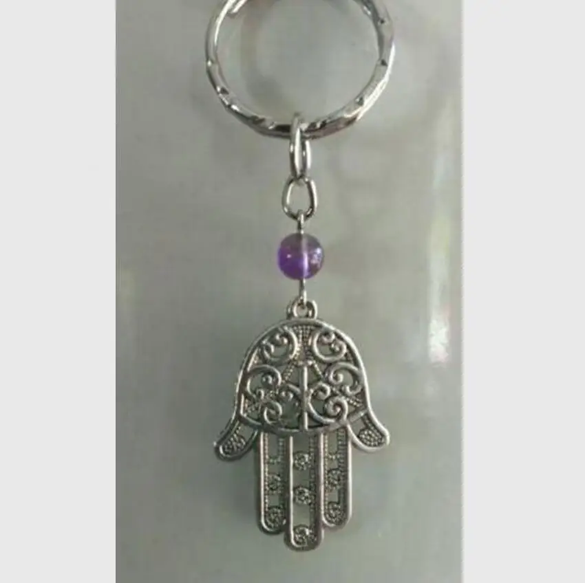 Vintage palm Key Rings Fashion Car Keychain Silver Color Metal Key Chains Accessory