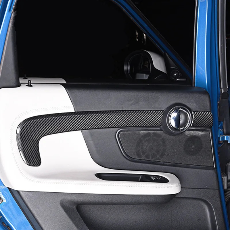 6 шт. накладки для автомобильных дверей из настоящего углеродного волокна для Mini Cooper New Countryman F60, черный цвет