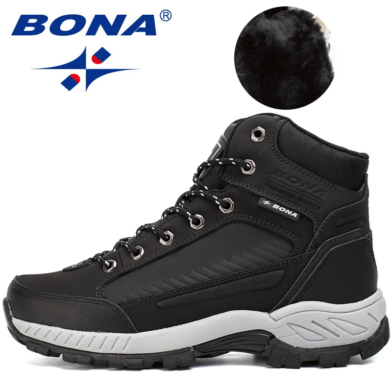 Beste BONA Nieuwe Populaire Stijl Mannen Wandelschoenen Outdoor Walkng Jogging Trekking Sneakers Lace Up Klimmen Laarzen Voor Mannen Gratis Verzending