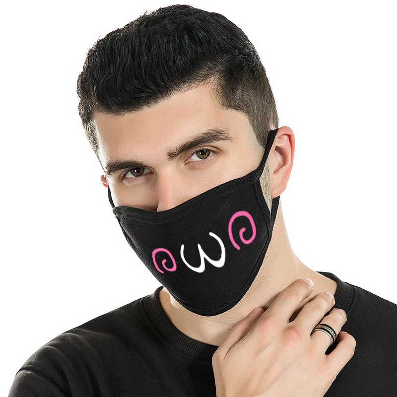 Модная маска для лица, аниме, хлопковая маска для губ, унисекс, маска для рта, пылезащитный респиратор, милый Противопылевой повязки на рот - Цвет: Лиловый