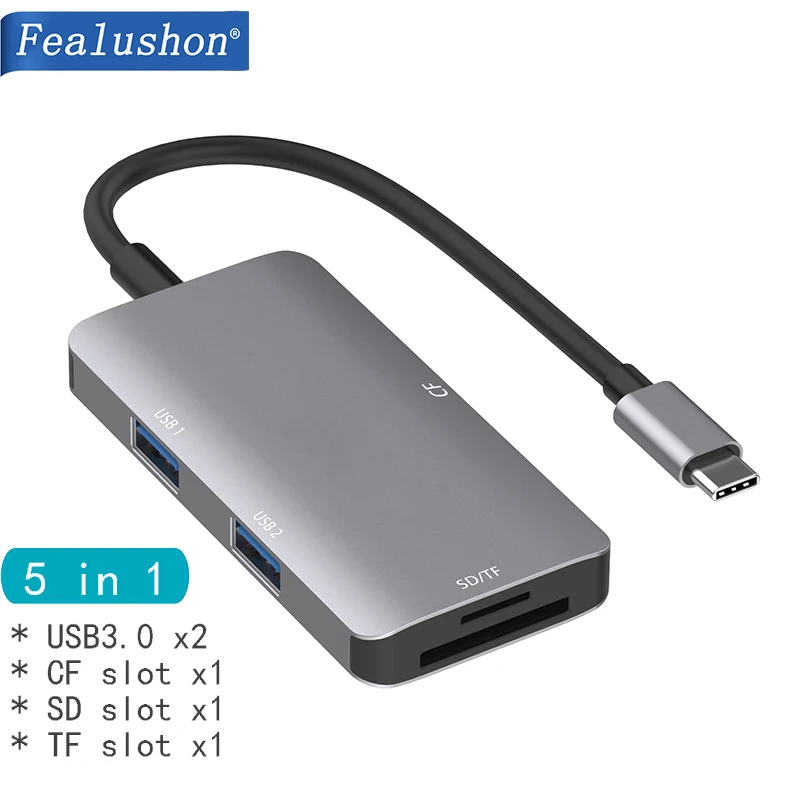 5in1 HDMI MODE Fealushon USB 3,0 концентратор многопортовый usb-адаптер 2 USB3.0 порт с PD зарядкой для MacBook, Surface Pro 6 PC Компьютерные аксессуары usb-концентратор - Цвет: 5in1 HDMI MODE