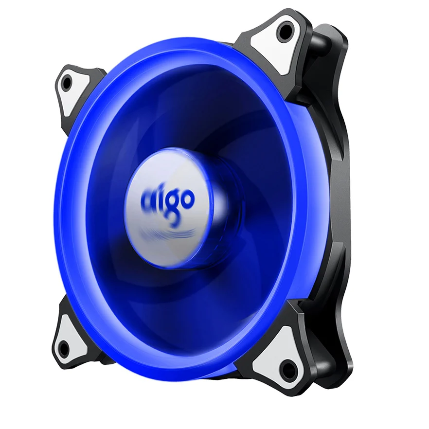 Aigo Halo Ring RGB чехол вентилятор 140 мм 3pin+ 4pin светодиодный чехол вентилятор для ПК чехол кулер для процессора радиатор бесшумный настольный компьютер Охлаждающие вентиляторы - Цвет лезвия: Blue Light