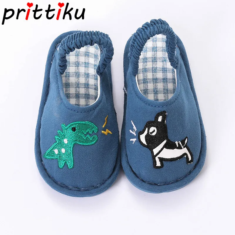 

Spring 2019 Baby Little Kid Cartoon Animals Dinosaur Cat Zebra Bear Indoor Floor Slippers Children House Cotton Slide Home Shoes