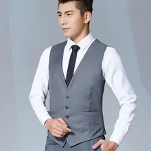 Men’s vest formal business suits waistcoat single-breasted v-neck simple style wedding bridegroom handsome men’s vest
