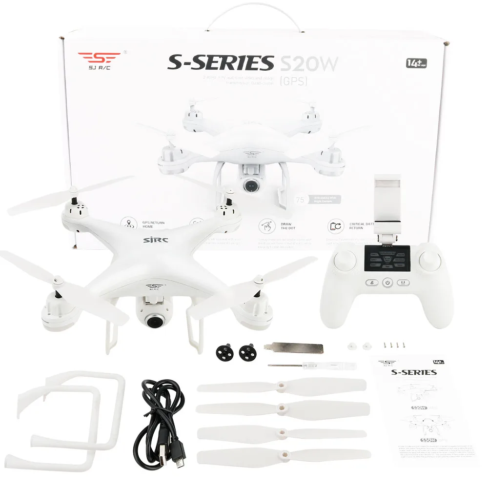 

SJRC S20W RC Quadcopter With 720P WiFi FPV Camera/GPS/GLONASS double mode positioning system 1020 power motor helicopter drone