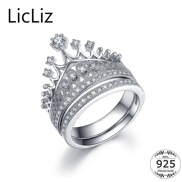 licliz bridal ring set women cubic zircon wedding rings sterling silver crown ring finger engagement band - Wedding Ring Set For Women licliz bridal ring set women cubic zircon wedding rings sterling silver crown ring finger engagement band - Wedding Ring Set For Women