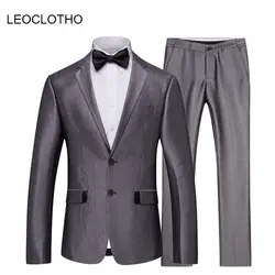 LEOCLOTHO (куртка + брюки) мужской свадебный костюм мужские блейзеры Slim Fit костюмы для мужчин костюм бизнес формальная Вечеринка Повседневная