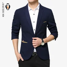 Мужские пиджаки, хлопковые повседневные блейзеры, приталенный пиджак на одной пуговице, свадебные пиджаки, Роскошные вечерние однотонные пальто серого цвета L-5XL