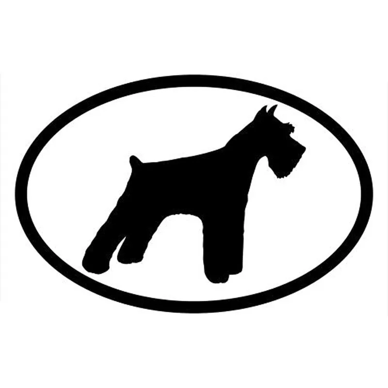 

15.2*10.2CM SCHNAUZER Dog Oval Vinyl Decal Car Styling Window Decorative Stickers Black/Sliver C6-1497