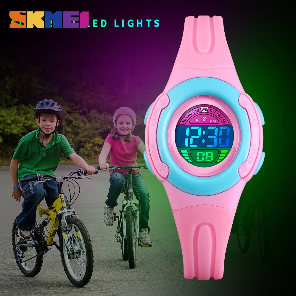 Детские спортивные часы SKMEI с хронографом и будильником водонепроницаемые со