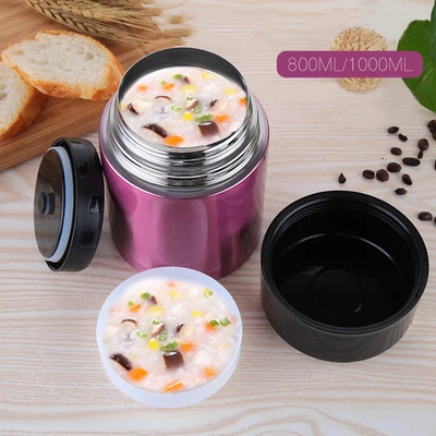 

304 stainless steel thermos lunch box for hot food with containers 800ml 1000ml Vacuum Flasks Thermoses thermo mug thermocup