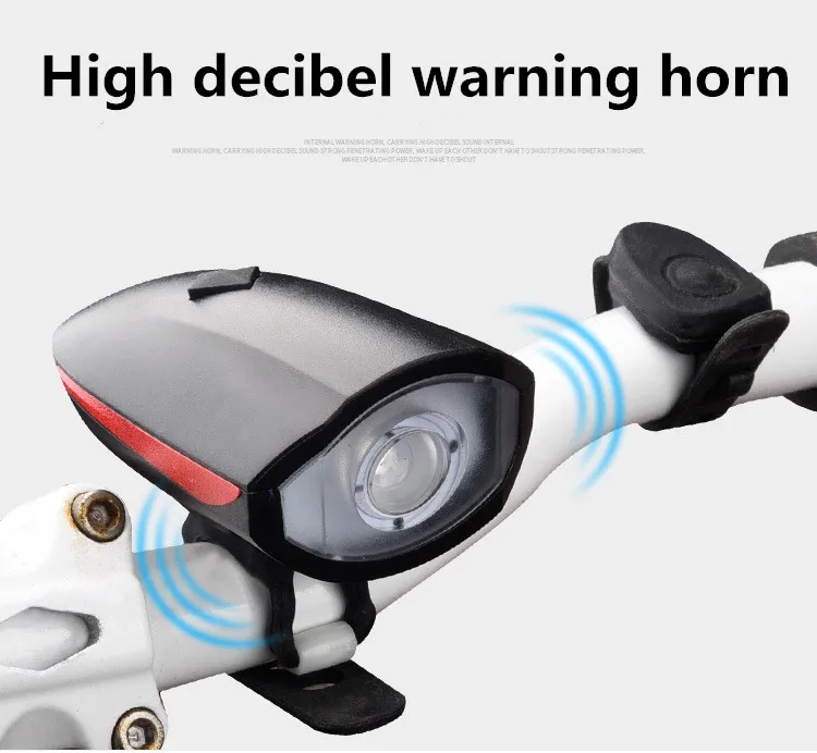 Sale Usb Rechargeable Bike Light Front Handlebar Cycling Led Battery Flashlight With Bell Luces Headlight Bicycle Accessories T6 2