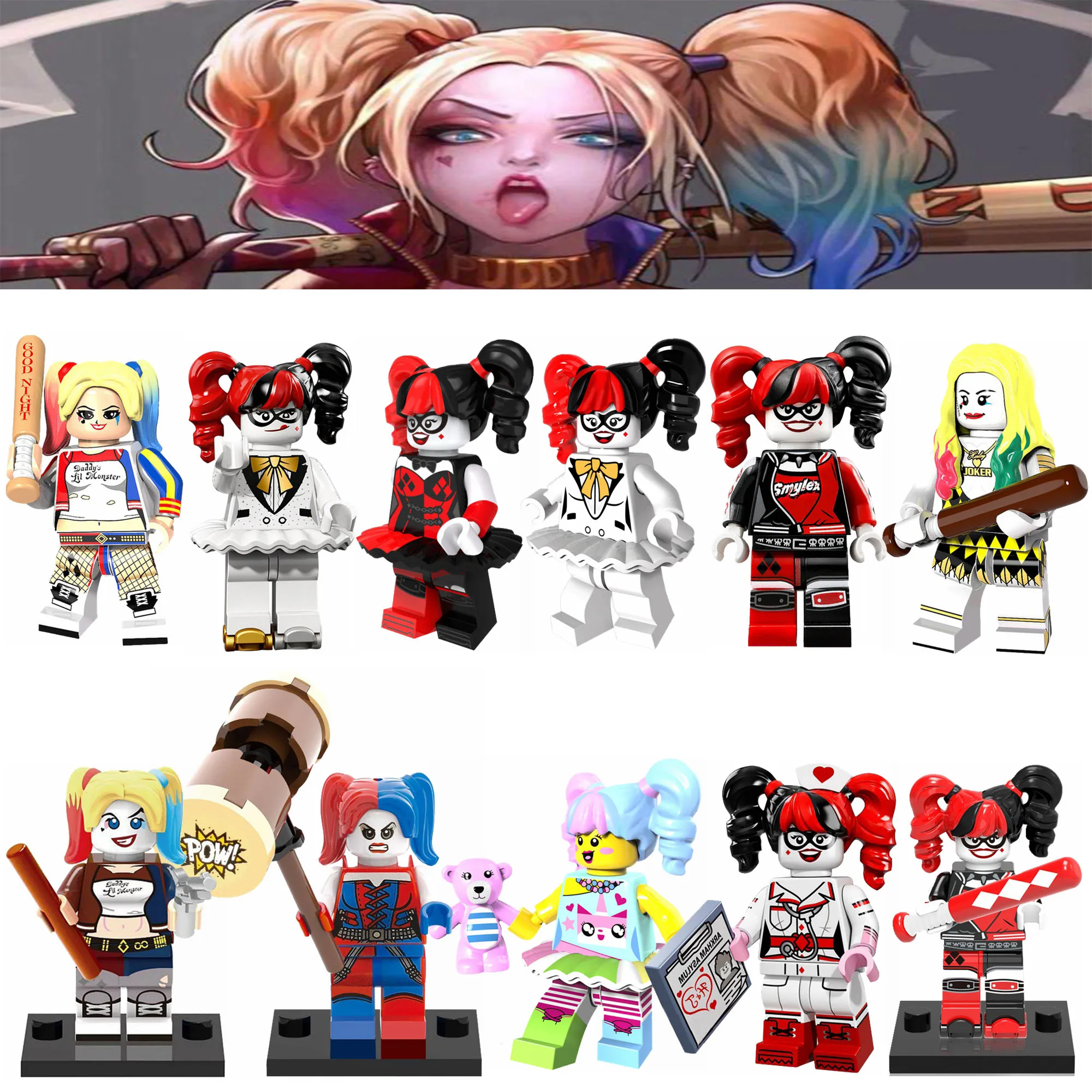 

Legoing Marvel Joker Batman Harley Quinn Clown Legoing Super Heroes Figure Building Blocks Toys for Children Compatible Legoings