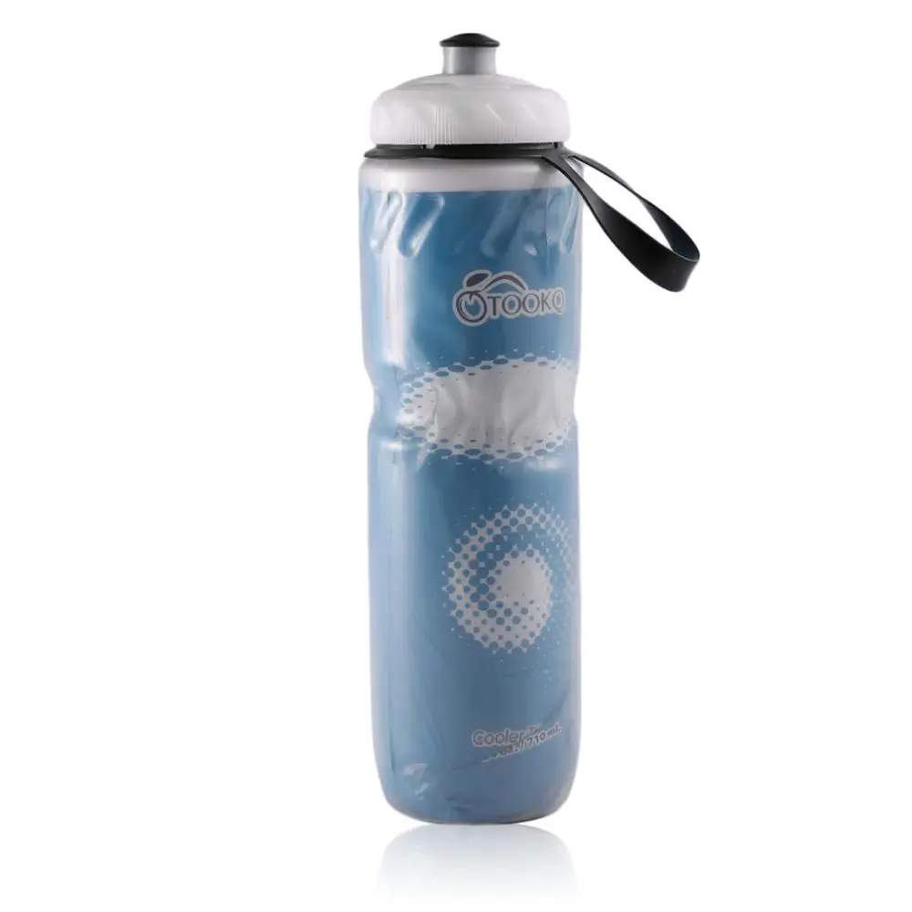 Полезная портативная уличная Изолированная бутылка для воды, велосипедные спортивные бутылки для воды, чайник, бутылка для повторного использования, 710 мл, 24 унции - Цвет: Blue