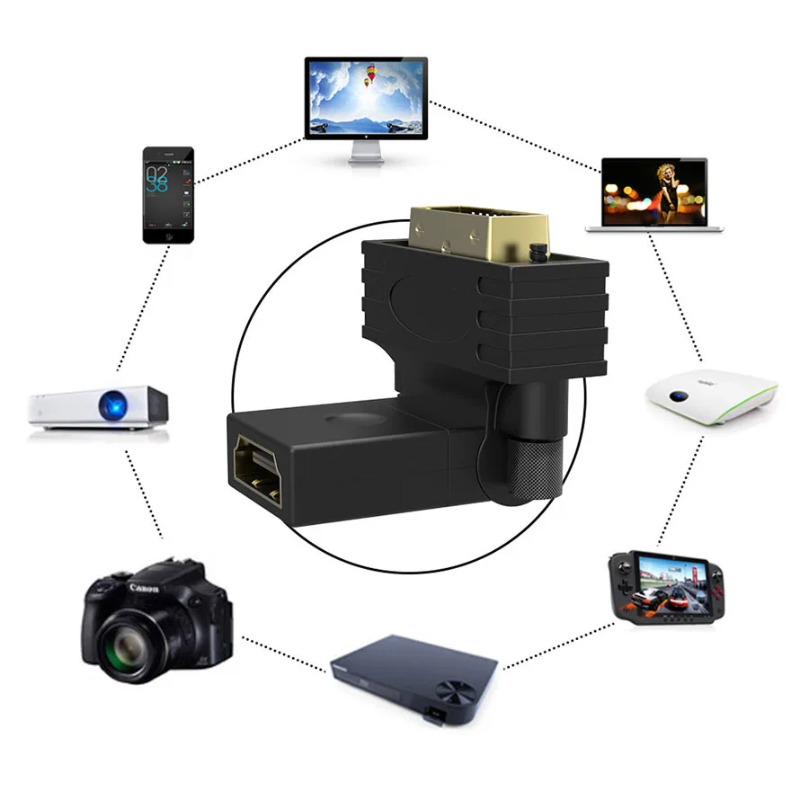 HDMI إلى DVI 24 + 1 كابل 90 180 درجة للتدوير ل 1080 P التلفزيون العارض الذهب مطلي DVI-D الذكور إلى HDMI شاحن أنثي موصل HDMI إلى DVI 24 + 1 كابل 90 180 درجة للتدوير ل 1080 P التلفزيون العارض الذهب مطلي DVI-D الذكور إلى HDMI شاحن أنثي موصل