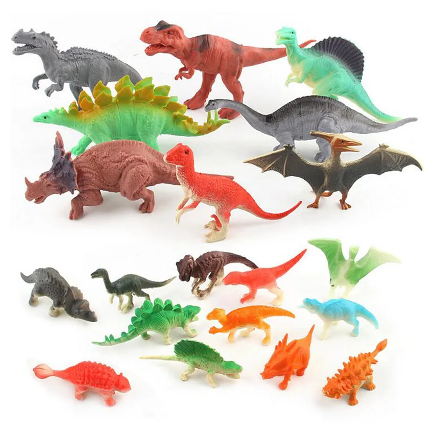 20pcs/set Dinosaur Toy Set Plastic Dinosaur World Play Toys Model