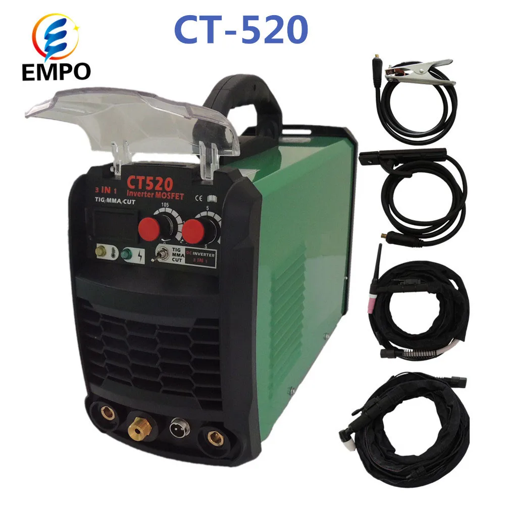 EMPO Tig сварщик 3in 1 Портативный сварочный аппарат CT520 инверторная Сварка воздуха