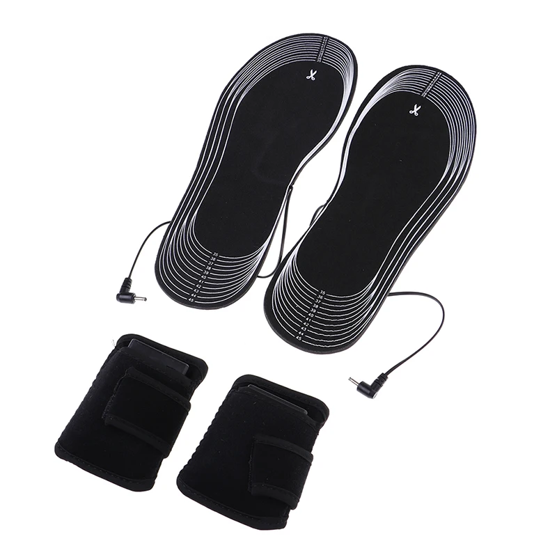 Один комплект зимних утепленных стелек для женщин и мужчин с электрическим аккумулятором, теплые вставки для обуви, можно отрезать подушечки для ног из углеродного волокна
