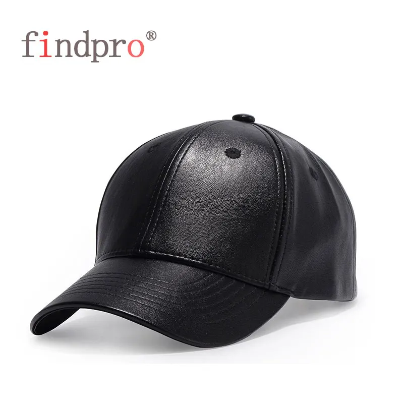 Findpro ПУ кожаный пустой козырек кости Бейсбольная Шляпа новая мужская женская весна осень зима Гольф хип хоп черные кепки с застежкой сзади Мужская шапочка из спандекса