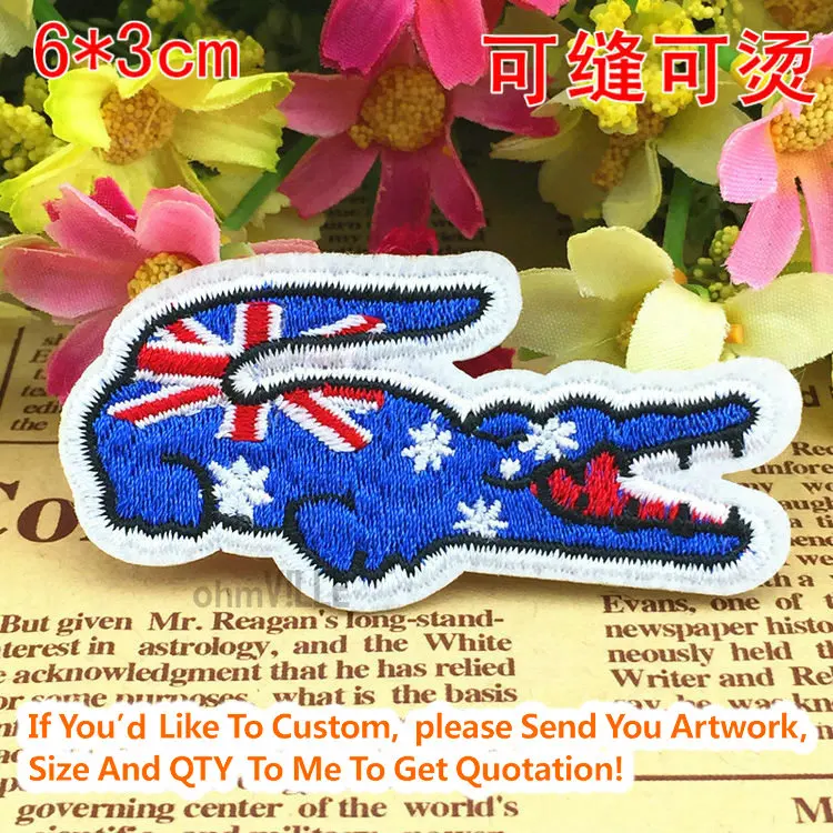 20395 The crocodile flag of Australia Iron On Patches "Accept