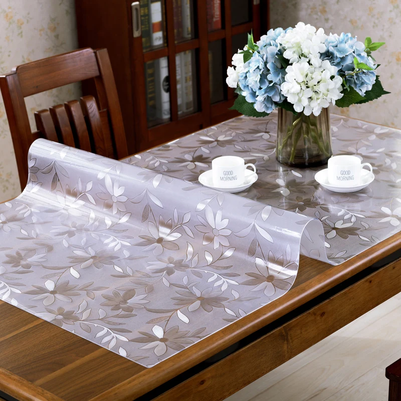 ПВХ водонепроницаемая скатерть Прозрачная скатерть для кухонного стола масляная ткань наппе мягкая стеклянная скатерть 1,0 мм