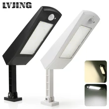 LVJING 48 LED Waterproof PIR Motion Sensor Wall Lamp 4 Mode Solar Light For Outdoor Waterproof Lighting